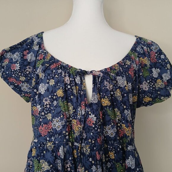 Cottagecore Floral Mini Dress Blue Size Large - Picture 6 of 9